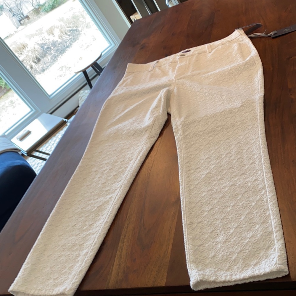 White with floral pattern not your daughter jeans never worn